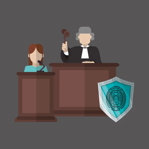 Law concept. Justice icon. Colorful icon, editable vector — Stock Vector