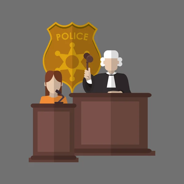 Law design. Justice icon. Grey background, vector illustration — Stock Vector