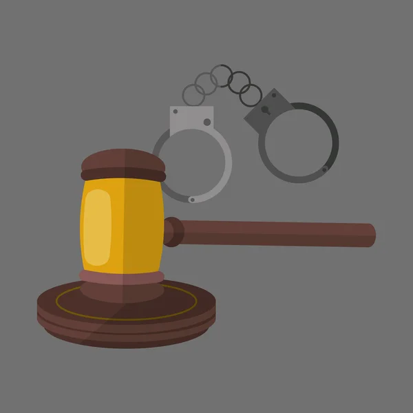 La loi. Icône Justice. Fond gris, illustration vectorielle — Image vectorielle
