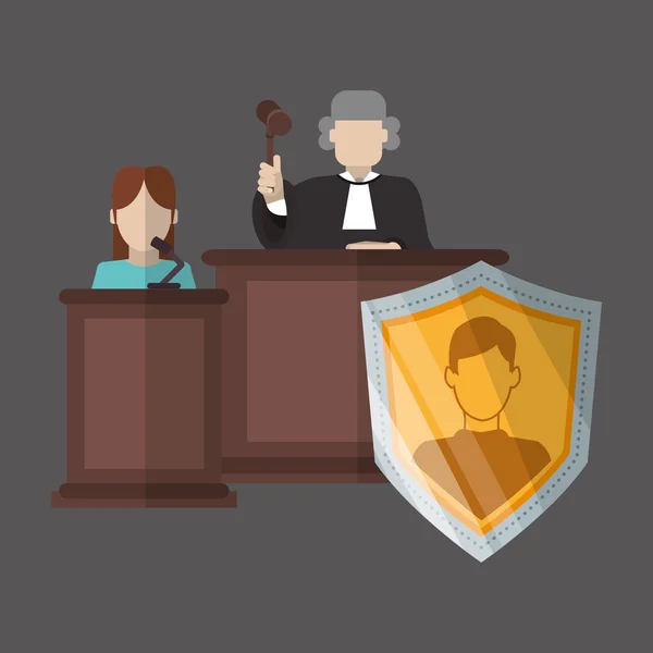 Law concept. Justitie pictogram. Kleurrijke pictogram, bewerkbare vector — Stockvector