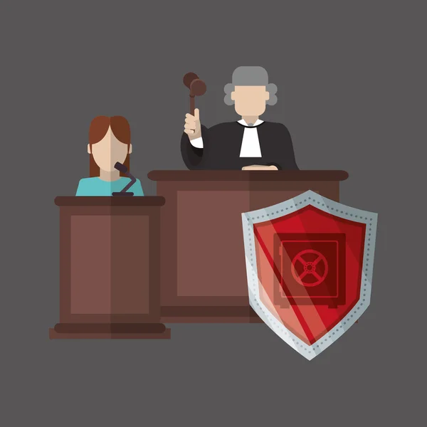 Concepto de ley. Icono de justicia. Icono colorido, vector editable — Vector de stock