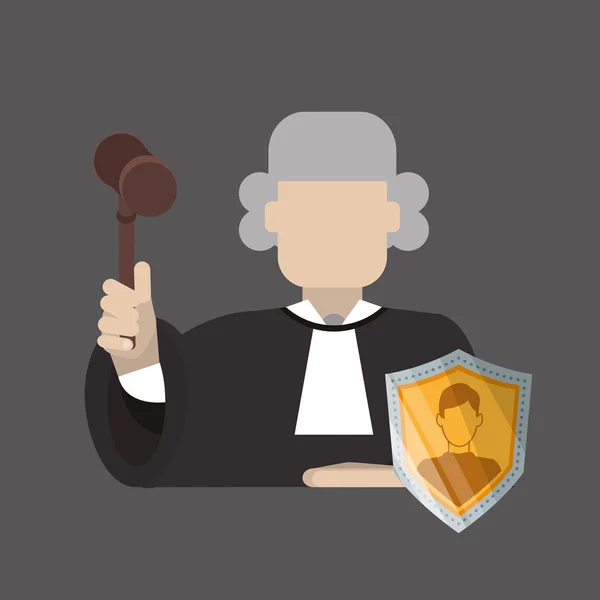 Concepto de ley. Icono de justicia. Icono colorido, vector editable — Archivo Imágenes Vectoriales