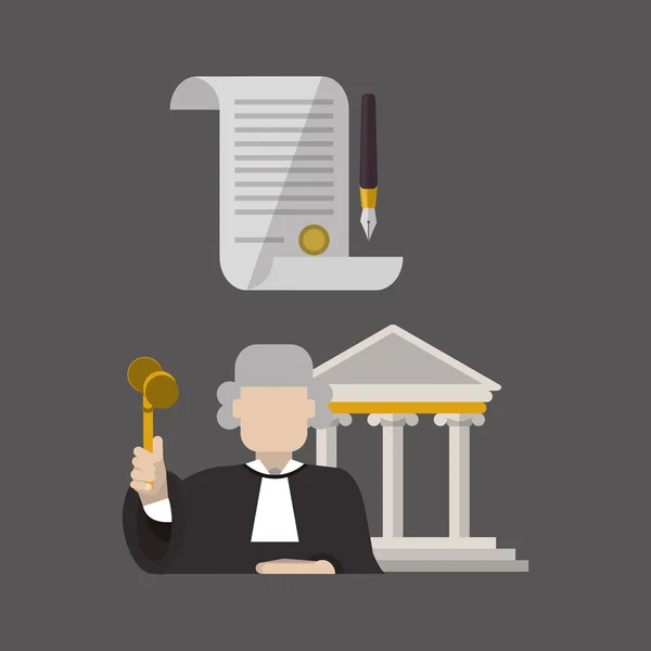 Concepto de ley. Icono de justicia. Icono colorido, vector editable — Vector de stock