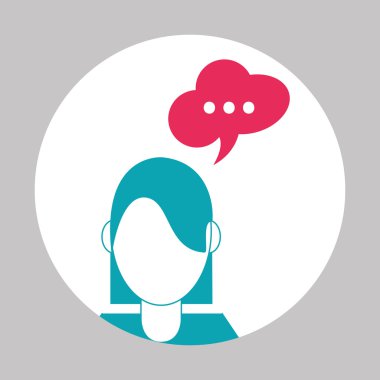 İletişim tasarımı. balonu simgesinin. Düz illüstrasyon, düzenlenebilir vektör