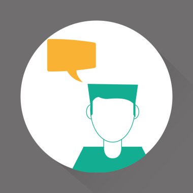 İletişim tasarımı. balonu simgesinin. Düz illüstrasyon, düzenlenebilir vektör