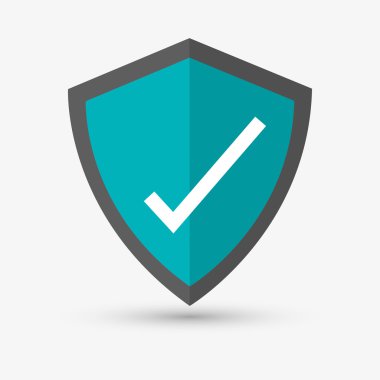 Onay işareti tasarım. Teknoloji simgesi. İzole illüstrasyon