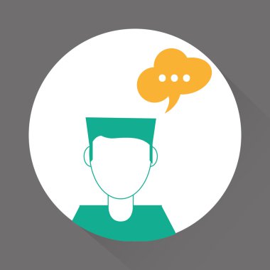 İletişim tasarımı. balonu simgesinin. Düz illüstrasyon, düzenlenebilir vektör