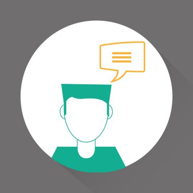 İletişim tasarımı. balonu simgesinin. Düz illüstrasyon, düzenlenebilir vektör