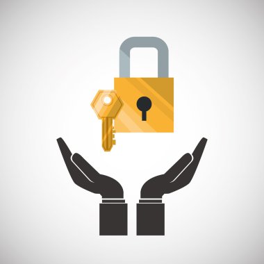 Sigorta tasarım. Güvenlik simgesi. İzole illüstrasyon