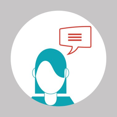 İletişim tasarımı. balonu simgesinin. Düz illüstrasyon, düzenlenebilir vektör