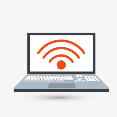 Laptop tasarım. Teknoloji simgesi. İzole illüstrasyon