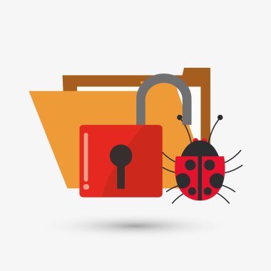 Dosya tasarımı. Güvenlik simgesi. İzole illüstrasyon