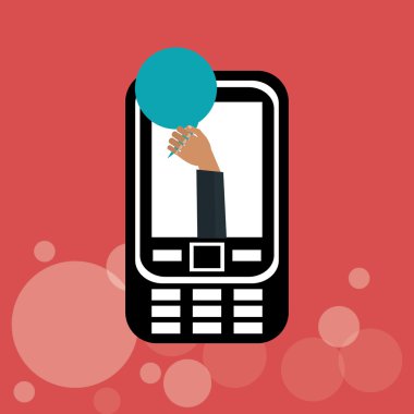 Smartphone tasarım. Ortam simgesi. Düz illüstrasyon, teknoloji vektör