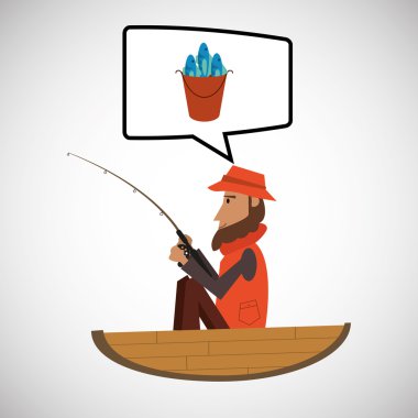 Balık tutma tasarım. Spor idolü. İzole görüntü