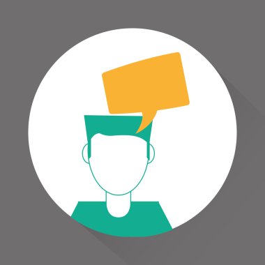 İletişim tasarımı. balonu simgesinin. Düz illüstrasyon, düzenlenebilir vektör