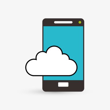 Bulut bilgi işlem tasarım. Teknoloji simgesi. İzole illüstrasyon