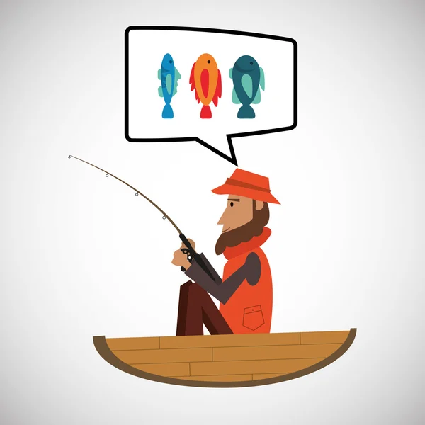 Diseño de pesca. icono del deporte. Imagen aislada — Vector de stock