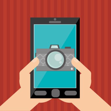 Smartphone tasarım. Ortam simgesi. Düz illüstrasyon, teknoloji vektör