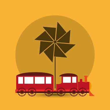 Oyuncak tasarım. Çocukluk simgesi. Renkli resimde