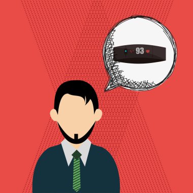 Giyilebilir teknoloji tasarım. kablosuz simgesi. Düz illüstrasyon