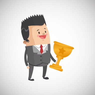 Kazanan tasarım. Başarı kavramı. Düz illüstrasyon