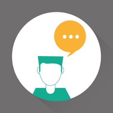 İletişim tasarımı. balonu simgesinin. Düz illüstrasyon, düzenlenebilir vektör