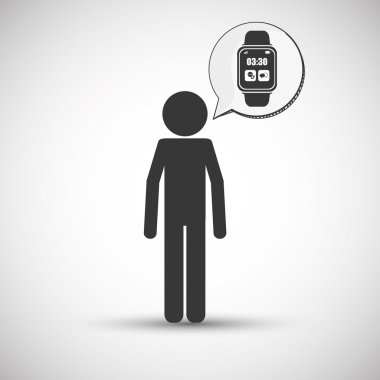 Giyilebilir teknoloji tasarım. kablosuz simgesi. Düz illüstrasyon