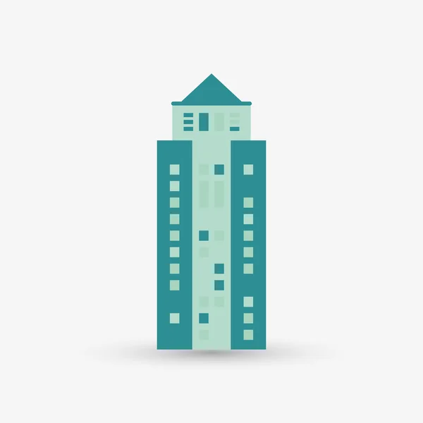 Diseño de ciudad. Icono del edificio. Ilustración aislada, vector editable — Vector de stock