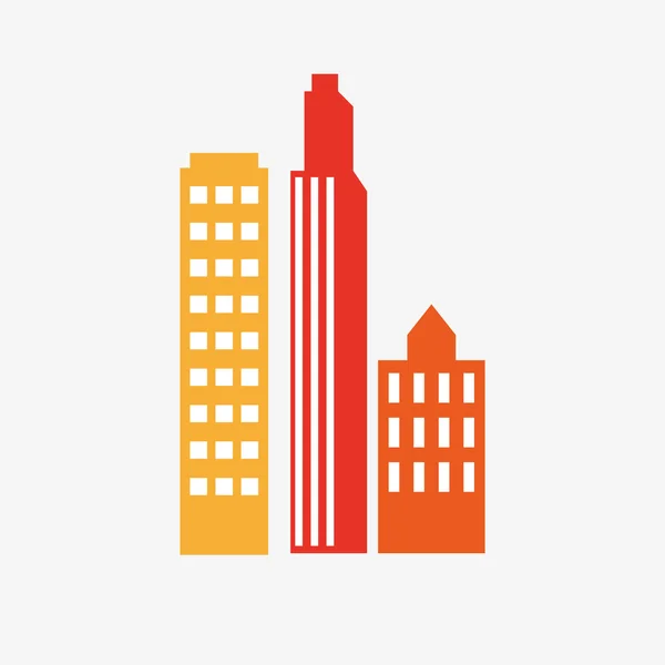 Diseño de ciudad. Icono del edificio. Ilustración aislada, vector editable — Vector de stock