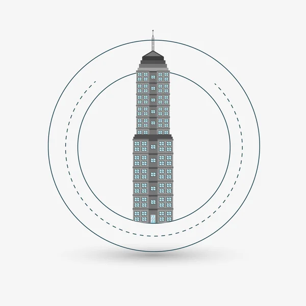 Σχέδιο πόλης. Εικονίδιο κτηρίου. Απομονωμένες εικονογράφηση, επεξεργάσιμο και vector — Διανυσματικό Αρχείο