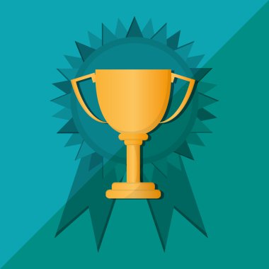 Şampiyon tasarım. kazanan simgesi. Renkli resimde