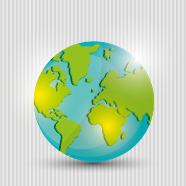Planet tasarım. Dünya simgesi. Düz illüstrasyon