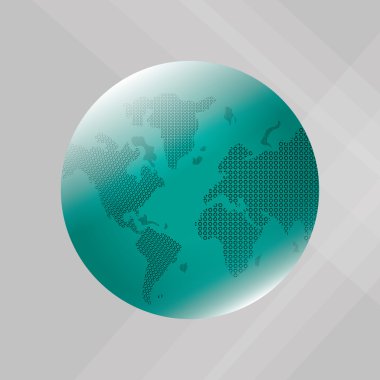 Planet tasarım. Dünya simgesi. Düz illüstrasyon