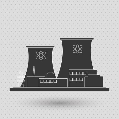 Endüstri tasarımı. Fabrika simgesi. Düz illüstrasyon