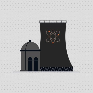 Endüstri tasarımı. Fabrika simgesi. Düz illüstrasyon