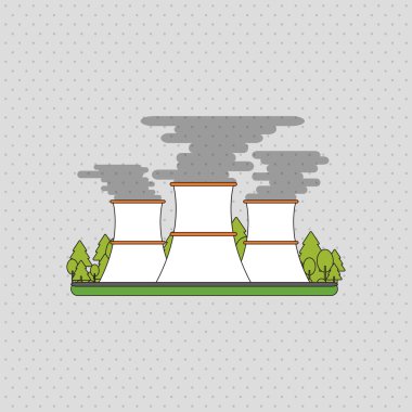 Endüstri tasarımı. Fabrika simgesi. Düz illüstrasyon