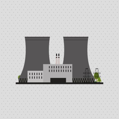 Endüstri tasarımı. Fabrika simgesi. Düz illüstrasyon