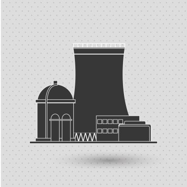 Endüstri tasarımı. Fabrika simgesi. Düz illüstrasyon