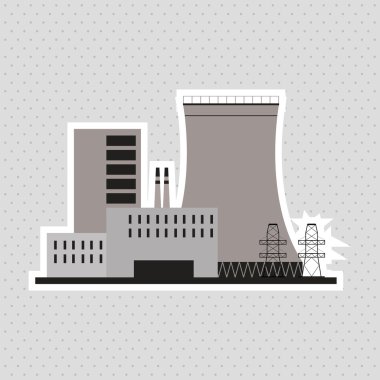 Endüstri tasarımı. Fabrika simgesi. Düz illüstrasyon