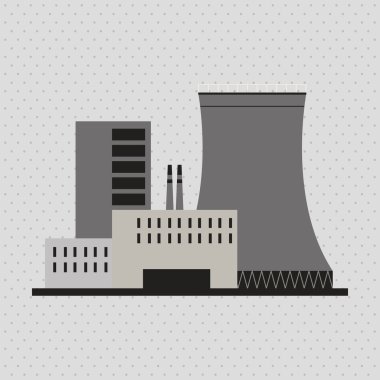 Endüstri tasarımı. Fabrika simgesi. Düz illüstrasyon