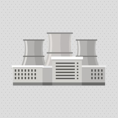 Endüstri tasarımı. Fabrika simgesi. Düz illüstrasyon
