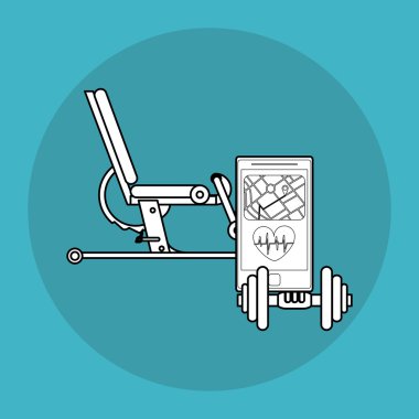 Spor salonu simgesi tasarım, vektör çizim