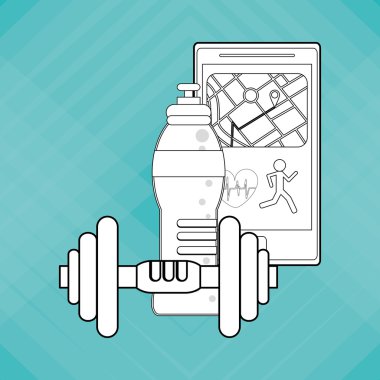 Spor salonu simgesi tasarım, vektör çizim