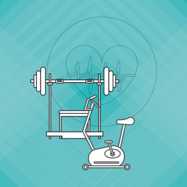 Spor salonu simgesi tasarım, vektör çizim