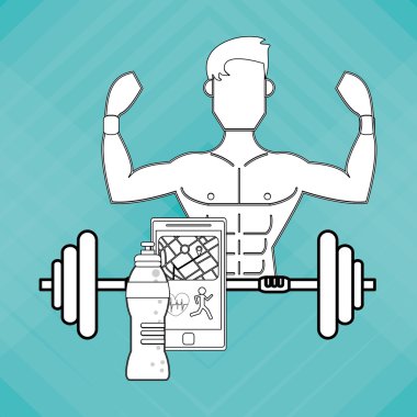 Spor salonu simgesi tasarım, vektör çizim vektör çizim