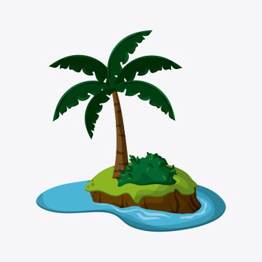 Plaj tasarım. Yaz simgesi. Renkli resimde