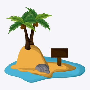 Plaj tasarım. Yaz simgesi. Renkli resimde