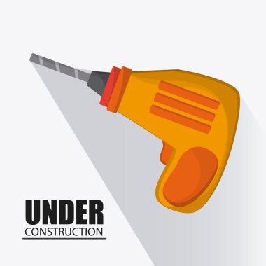 İnşaat tasarım altında. aracı simgesi. Renkli resimde