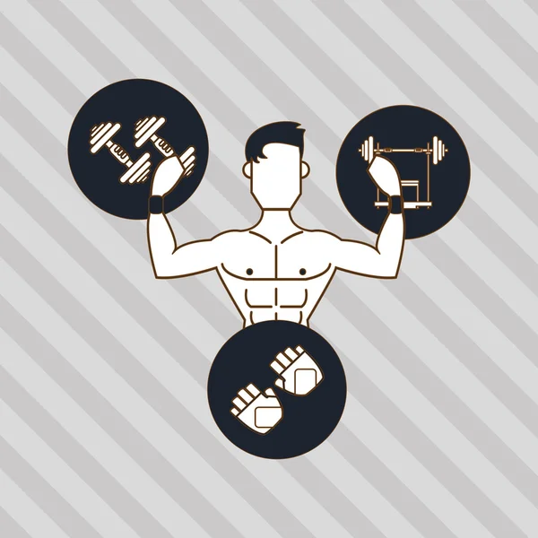 Design de ícone de ginásio, ilustração vetorial — Vetor de Stock