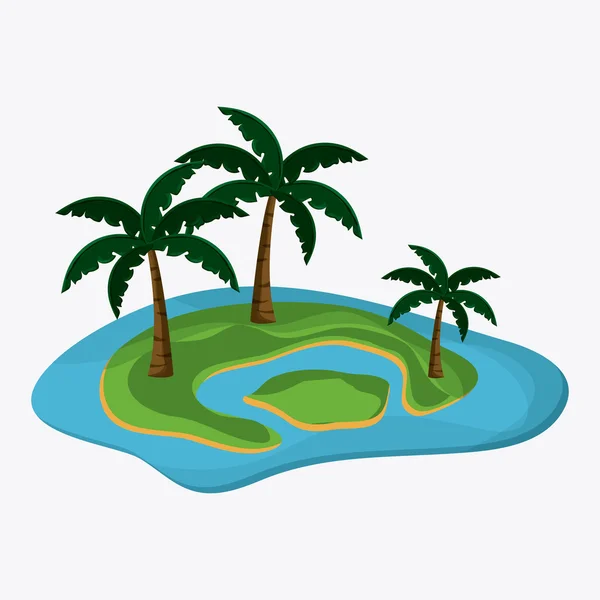 Diseño de playa. Icono de verano. Colorida ilustración — Vector de stock